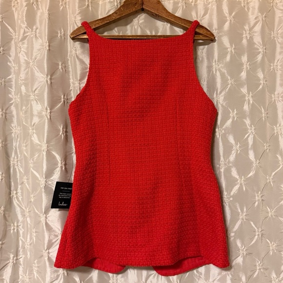 Lulu's Red Textured Sleeveless top with Button Front - Picture 5 of 11